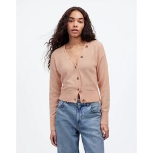 NEW NWT Madewell Alpaca-Blend V-Neck Cardigan Sweater Heather Pale Blush Pink S